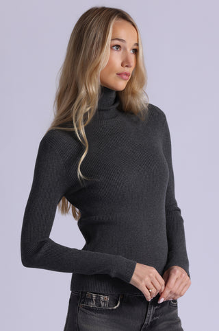 Viscose Ribbed Shirred Mock