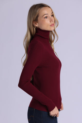 Viscose Ribbed Shirred Mock