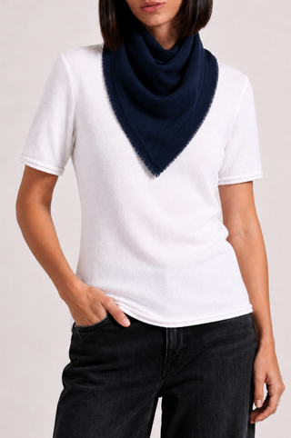 Cashmere Neckerchief Scarf with Eyelash Fringe