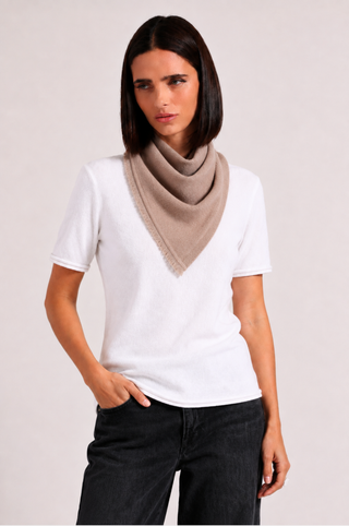 Cashmere Neckerchief Scarf with Eyelash Fringe