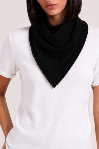 Cashmere Neckerchief Scarf with Eyelash Fringe