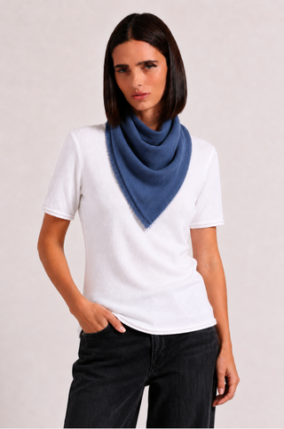 Cashmere Neckerchief Scarf with Eyelash Fringe