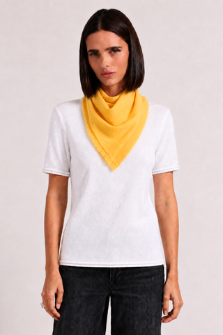 Cashmere Neckerchief Scarf with Eyelash Fringe