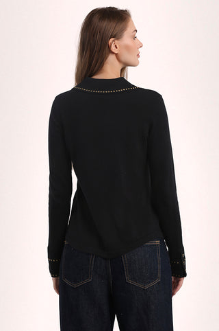 Cotton Cashmere Hot Fix Button Down Shirt