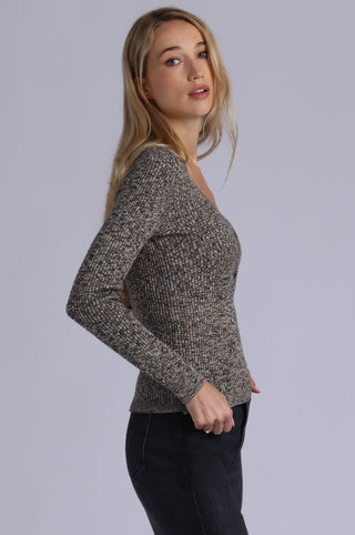 Supima Cotton Cashmere Rib Marled Henley