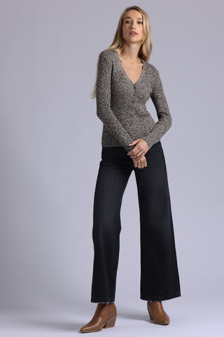 Supima Cotton Cashmere Rib Marled Henley