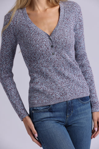 Supima Cotton Cashmere Rib Marled Henley