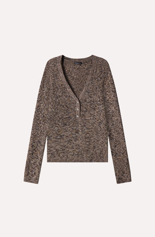 Supima Cotton Cashmere Rib Marled Henley