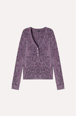 Supima Cotton Cashmere Rib Marled Henley