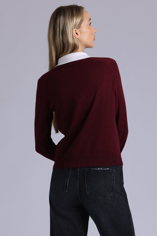 Cotton Cashmere Layered Polo Top