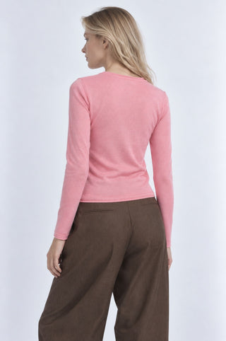 Long Sleeve Crew Neck with Rolled Trims