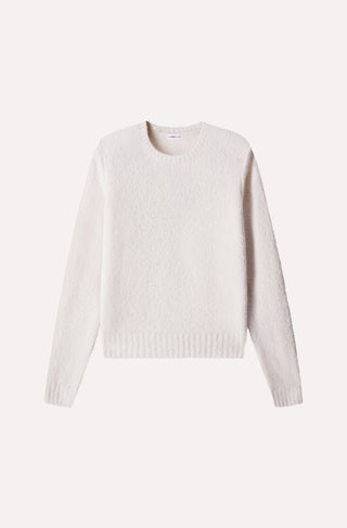 Luxe Boucle Power Shoulder Crew