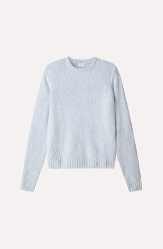 Luxe Boucle Power Shoulder Crew