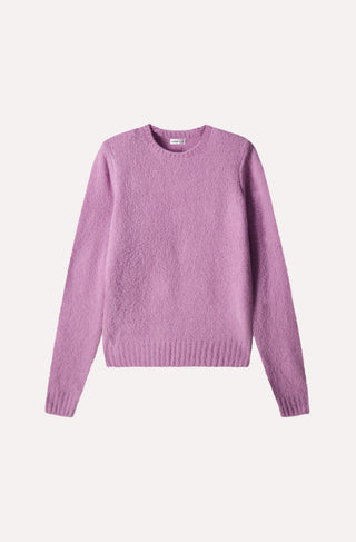 Luxe Boucle Power Shoulder Crew