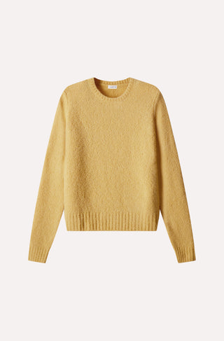 Luxe Boucle Power Shoulder Crew