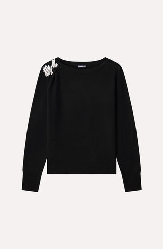 Cashmere Top with Shoulder Embellishment