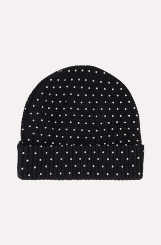 Cotton Cashmere Rhinestone Shaker Beanie Hat