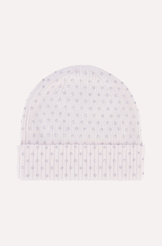 Cotton Cashmere Rhinestone Shaker Beanie Hat