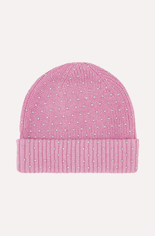 Cotton Cashmere Rhinestone Shaker Beanie Hat