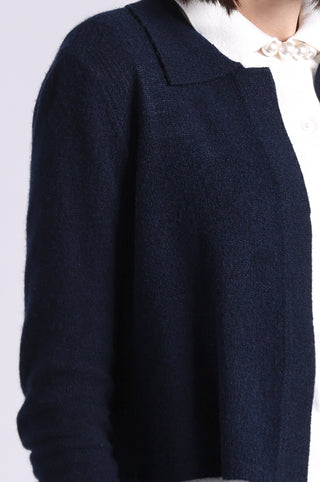 Sheer Luxury Cashmere Cropped Collared Cardigan
