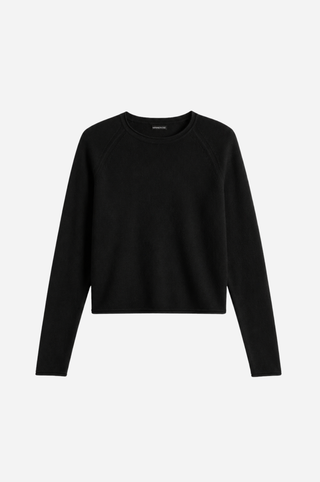 Sheer Luxury Cashmere Raglan Crew with Rolled Trims