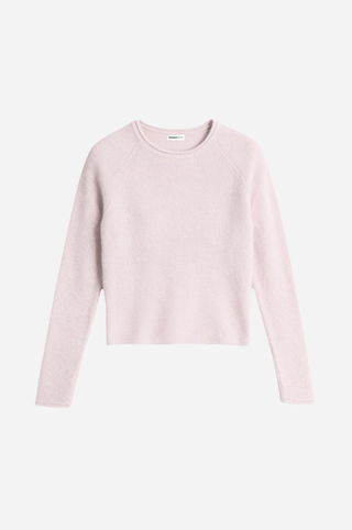 Sheer Luxury Cashmere Raglan Crew with Rolled Trims