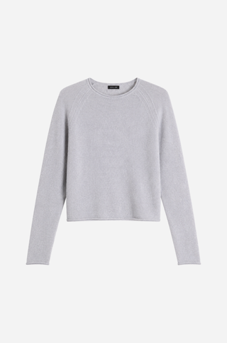 Sheer Luxury Cashmere Raglan Crew with Rolled Trims