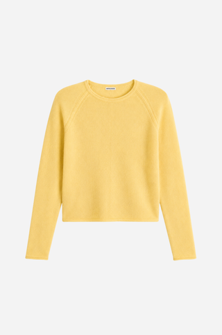 Sheer Luxury Cashmere Raglan Crew with Rolled Trims