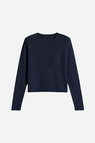 Sheer Luxury Cashmere Raglan Crew with Rolled Trims