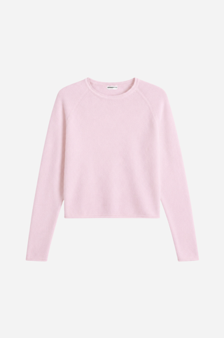 Sheer Luxury Cashmere Raglan Crew with Rolled Trims