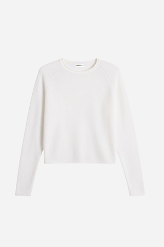 Sheer Luxury Cashmere Raglan Crew with Rolled Trims
