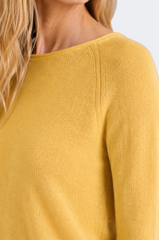 Sheer Luxury Cashmere Raglan Crew with Rolled Trims