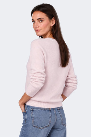 Sheer Luxury Cashmere Raglan Crew with Rolled Trims