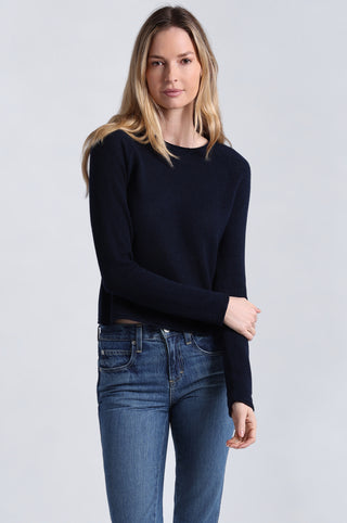 Sheer Luxury Cashmere Raglan Crew with Rolled Trims