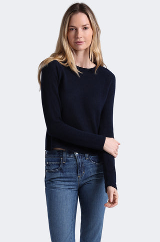 Sheer Luxury Cashmere Raglan Crew with Rolled Trims