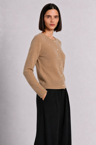 Sheer Luxury Cashmere Cardigan with Rolled Trims
