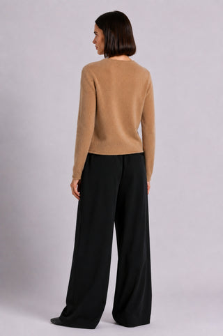 Sheer Luxury Cashmere Cardigan with Rolled Trims