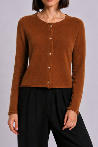 Sheer Luxury Cashmere Cardigan with Rolled Trims