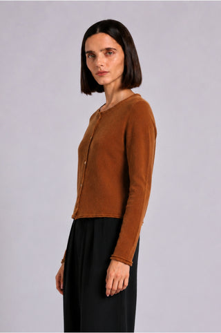 Sheer Luxury Cashmere Cardigan with Rolled Trims