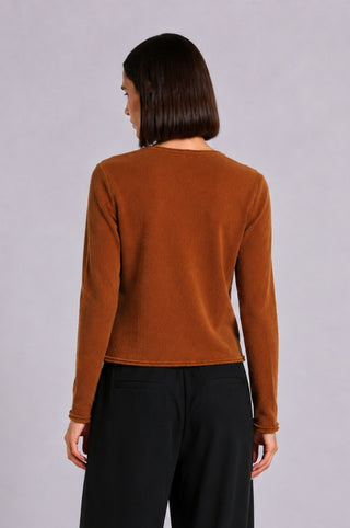 Sheer Luxury Cashmere Cardigan with Rolled Trims