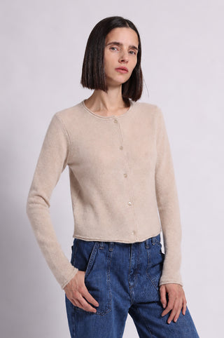 Cashmere Long Sleeve Cropped Cardigan