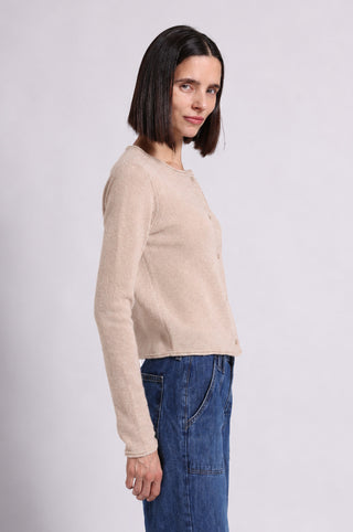 Cashmere Long Sleeve Cropped Cardigan