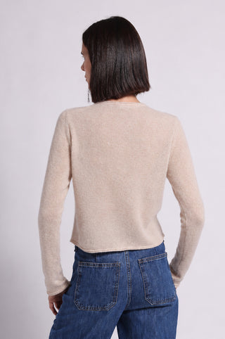 Cashmere Long Sleeve Cropped Cardigan