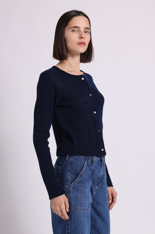 Cashmere Long Sleeve Cropped Cardigan
