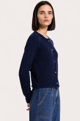 Sheer Luxury Cashmere Cardigan with Rolled Trims