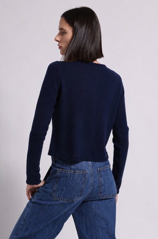 Sheer Luxury Cashmere Cardigan with Rolled Trims