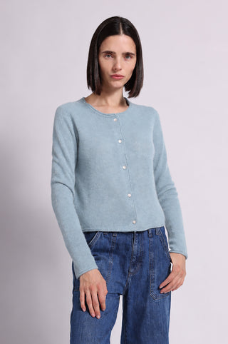 Cashmere Long Sleeve Cropped Cardigan
