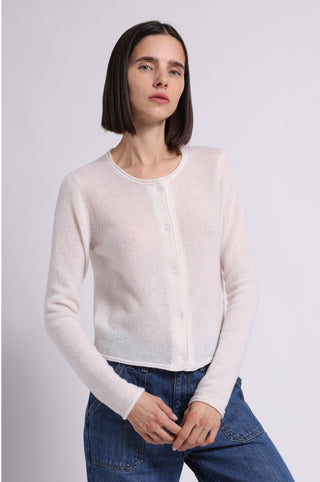 Cashmere Long Sleeve Cropped Cardigan