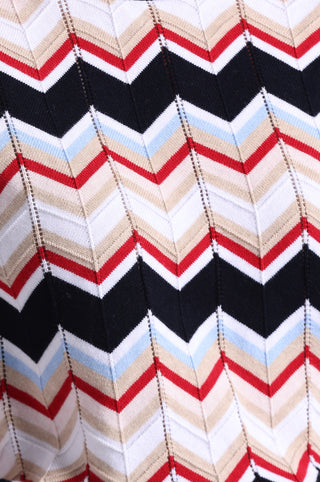 Cotton Cashmere Chevron Short Sleeve Crew