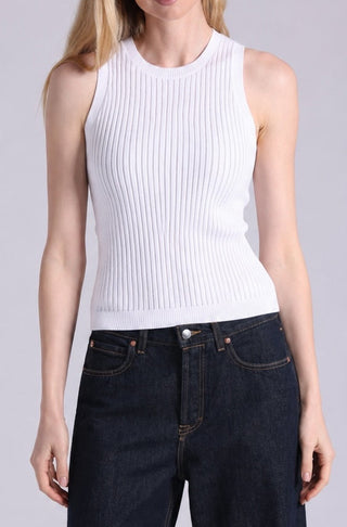 Viscose Ribbed Pointelle Tank Top